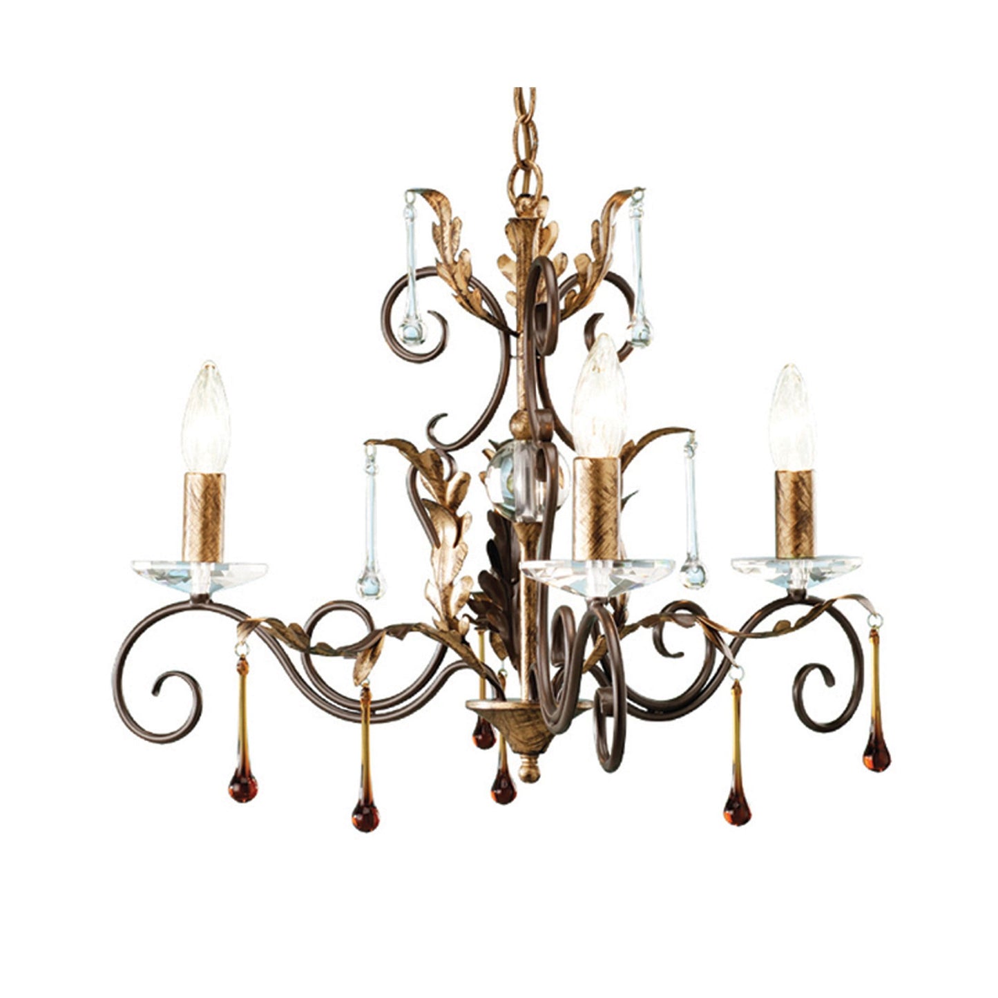 Amarilli 3-Light Chandelier with Clear Glass Drops