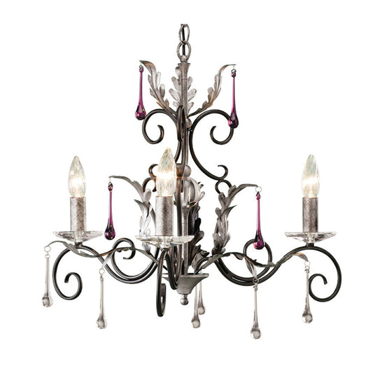 Amarilli 3-Light Chandelier with Clear Glass Drops