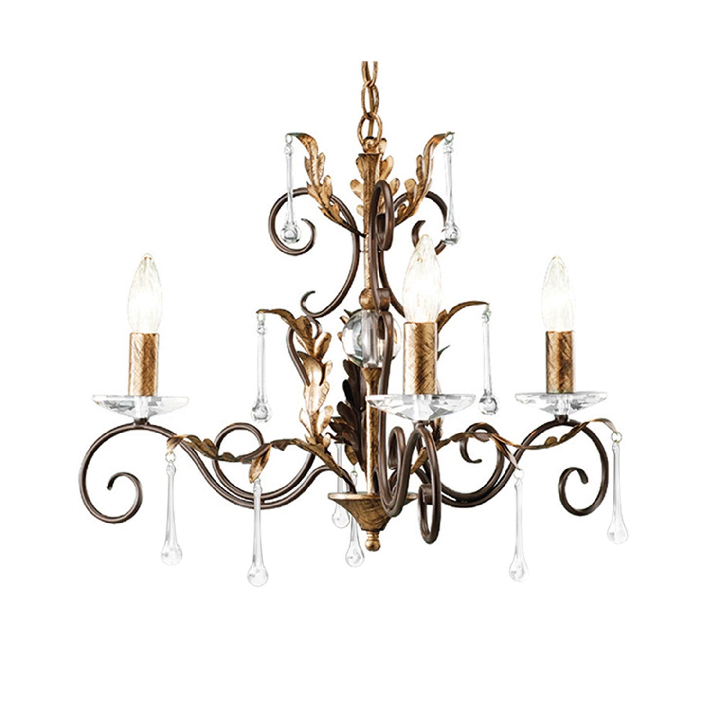 Amarilli 3-Light Chandelier with Clear Glass Drops