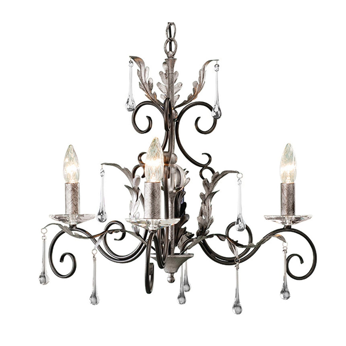 Amarilli 3-Light Chandelier with Clear Glass Drops