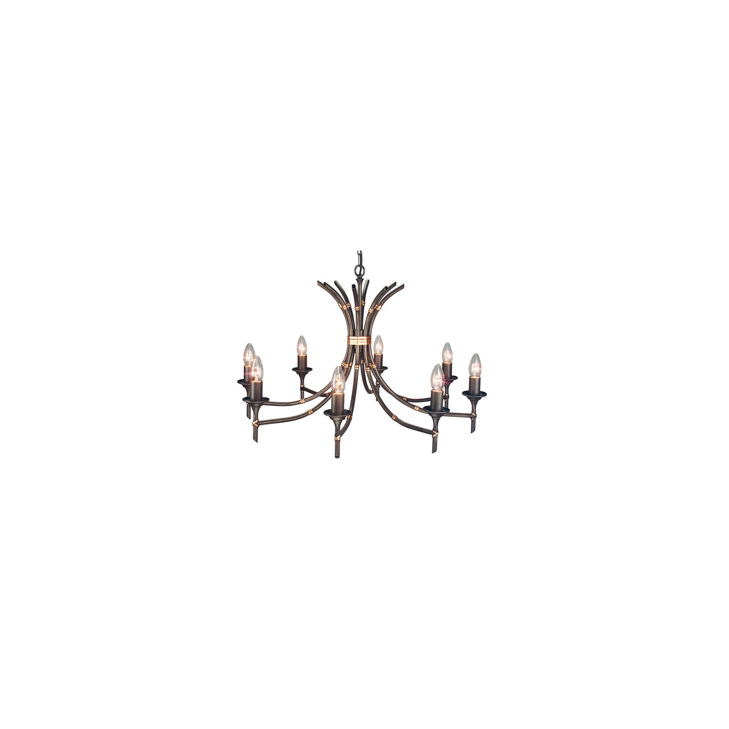 Bamboo 8-Light Chandelier Bronze Patina