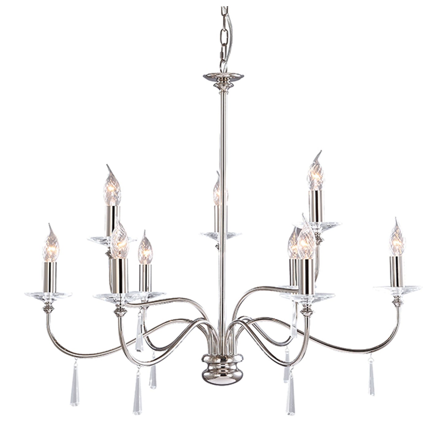 Finsbury Park 9-Light Chandelier Polished Nickel