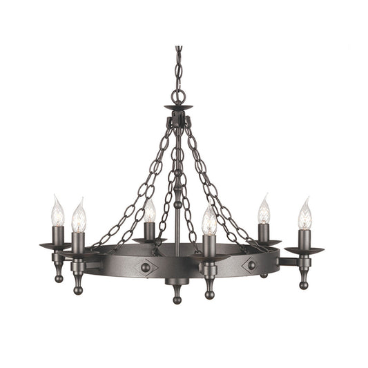 Warwick 6-Light Chandelier Graphite Black