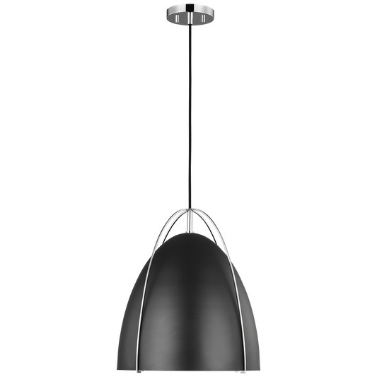 Norman One Light Pendant with Matt Black Shade