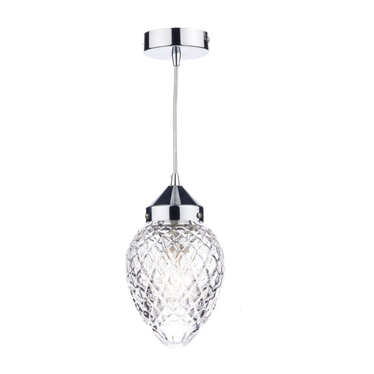 Agatha 1-Light Adjustable Glass Pendant