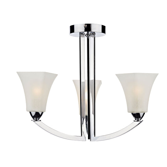 Arlington 3-Light Semi Flush Polished Chrome