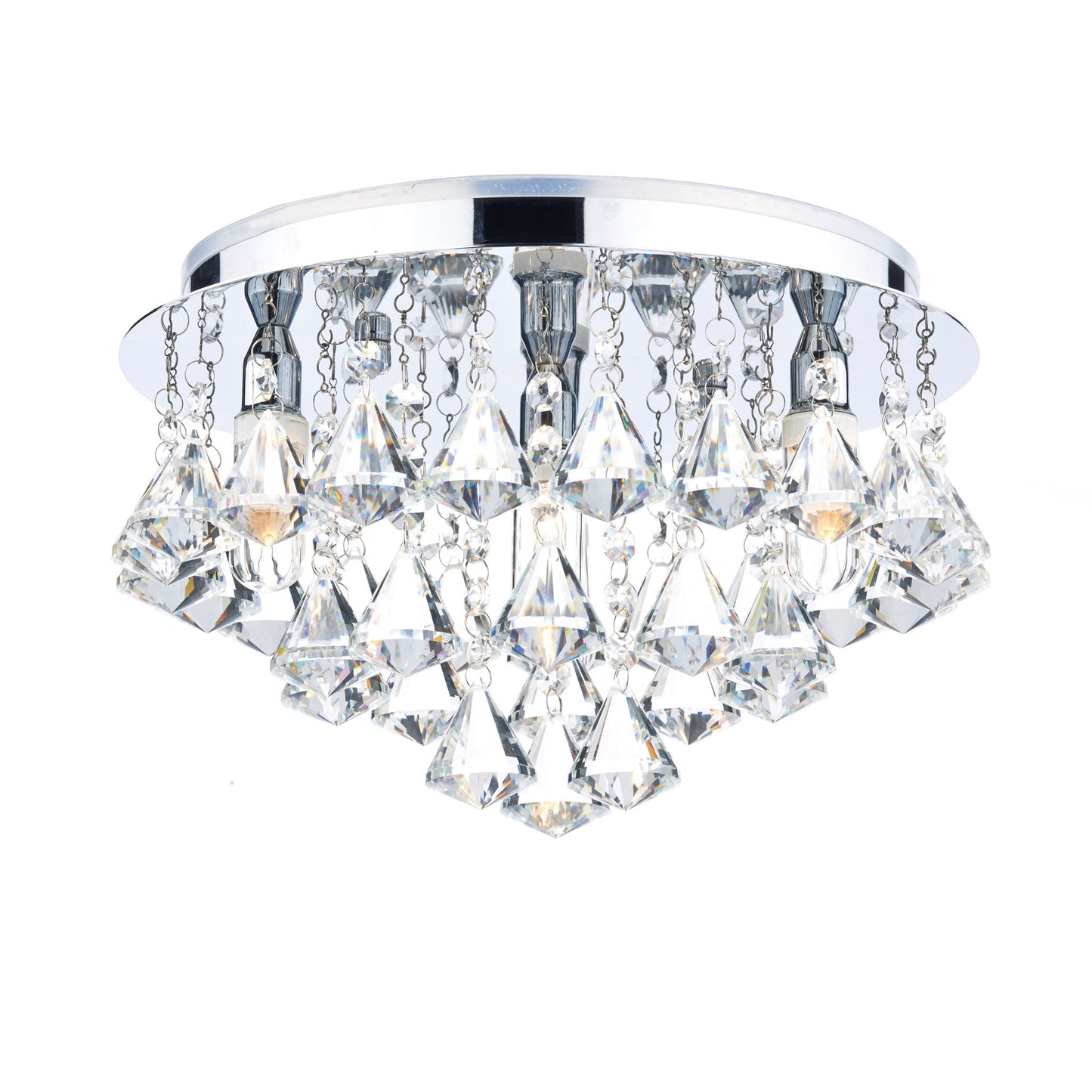 Fringe 4-Light Flush Mount with Polished Chrome Crystal IP44