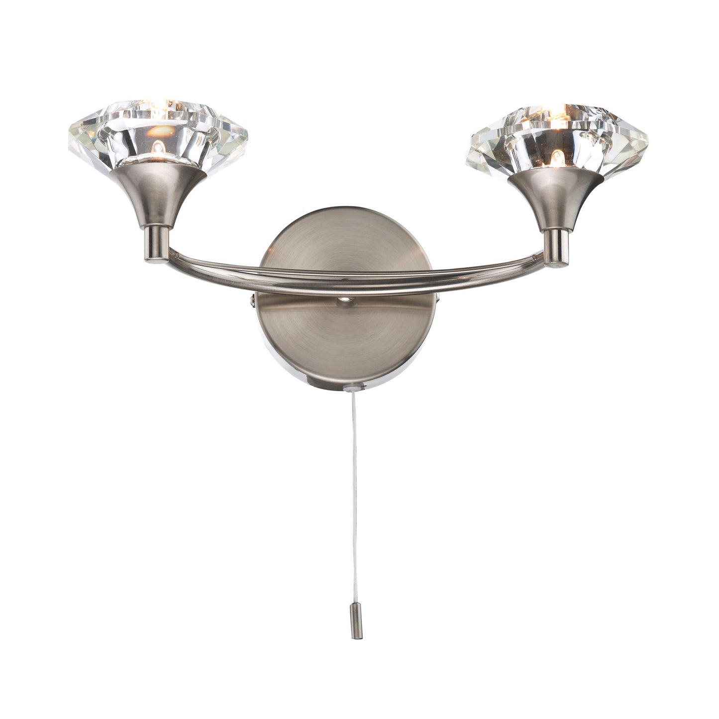 Luther Double Wall Bracket with Crystal Glass