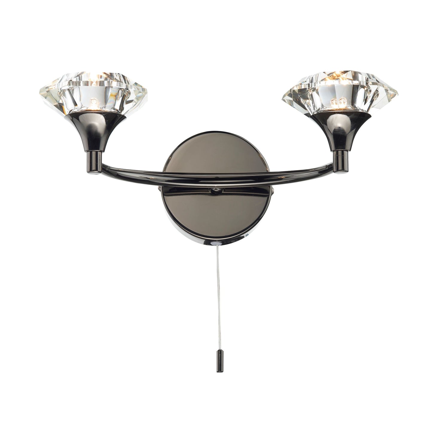 Luther Double Wall Bracket with Crystal Glass