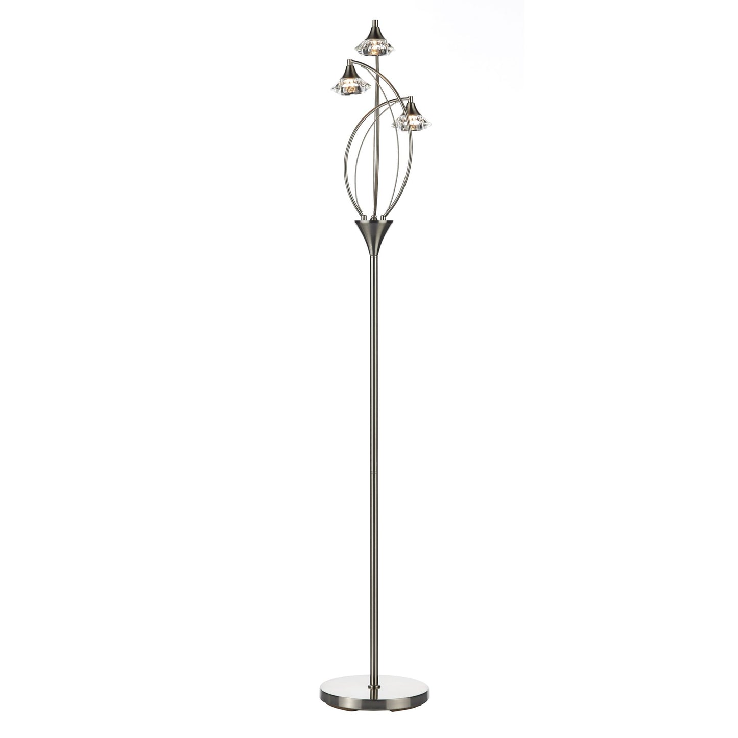 Luther 3-Light Floor Lamp with Crystal Glass