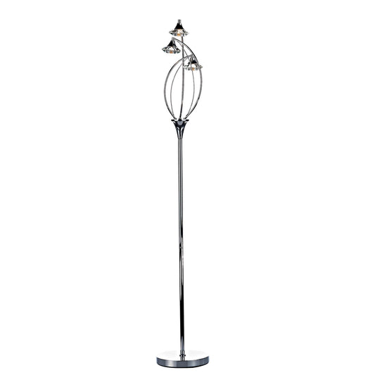 Luther 3-Light Floor Lamp with Crystal Glass