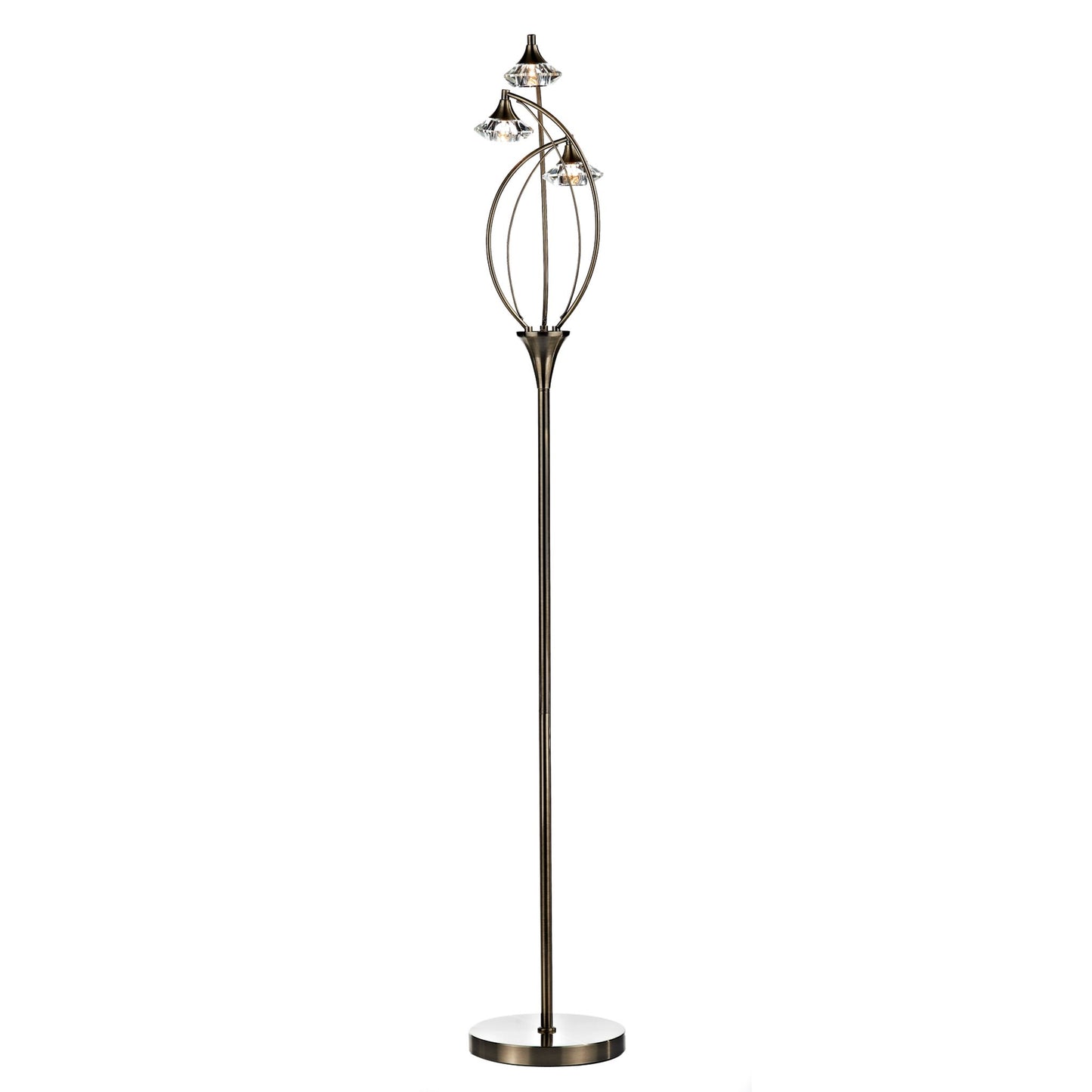 Luther 3-Light Floor Lamp with Crystal Glass