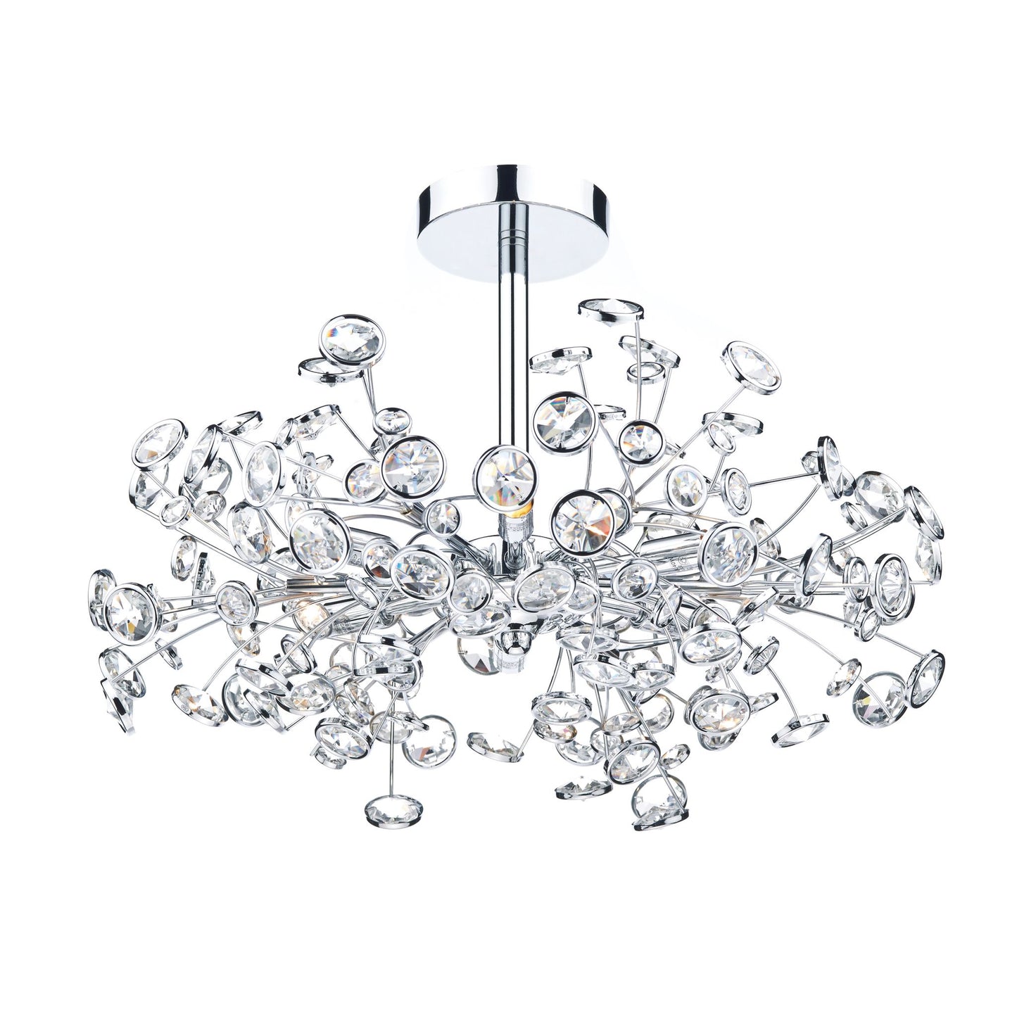 Oberoi 6-Light Crystal Semi Flush