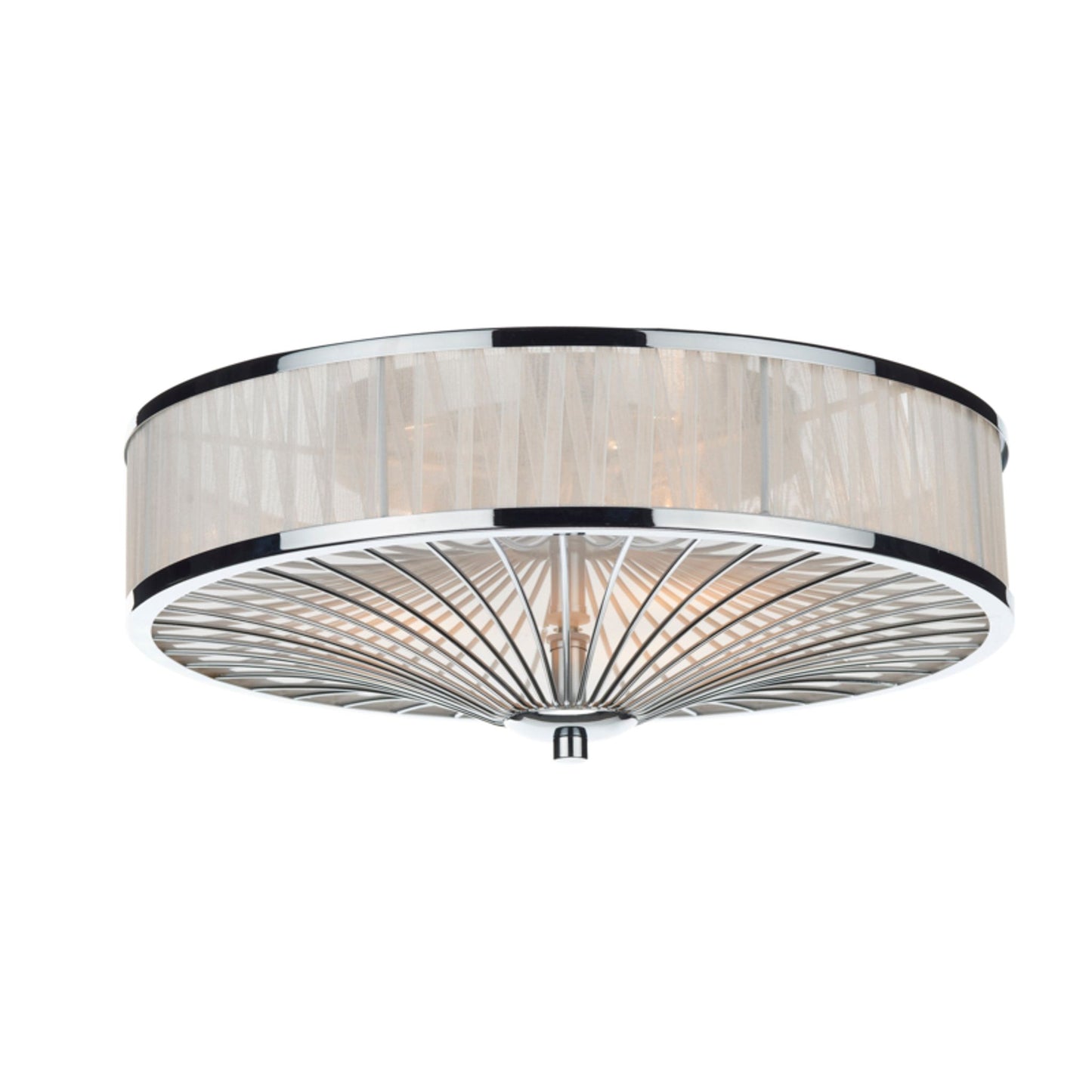 Oslo 3-Light Flush Mount with Pleated Faux Silk Border