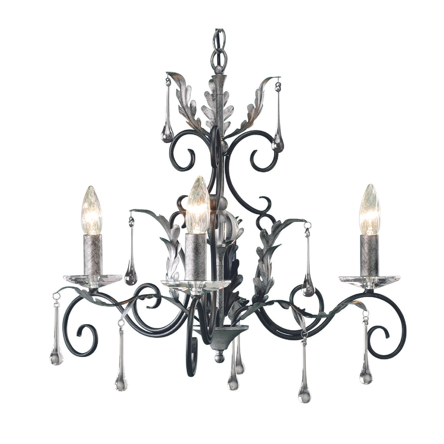 Amarilli 3-Light Chandelier with Clear Glass Drops