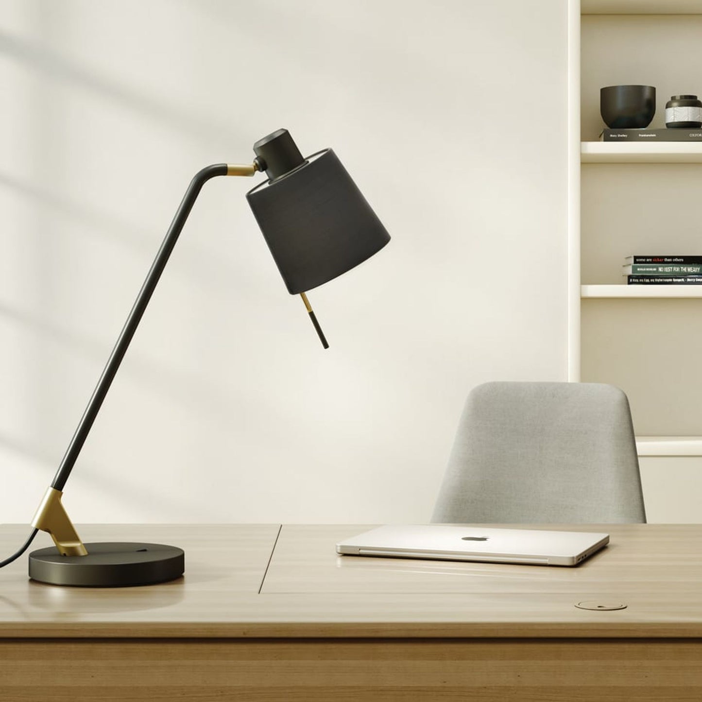 Edward Desk Lamp in Matt Black and Matt Gold