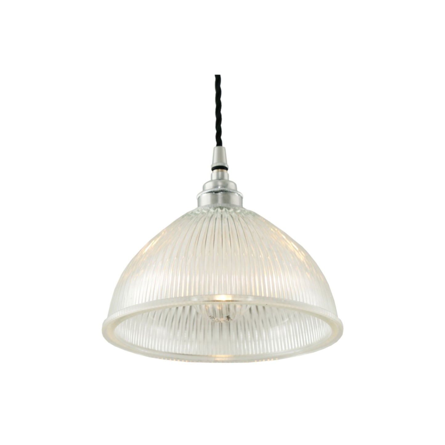 Boston Vintage Holophane Glass Pendant Light 20cm