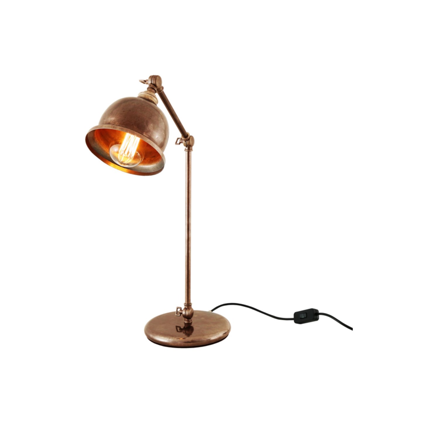 Dale Vintage Brass Bell Shade Table Lamp