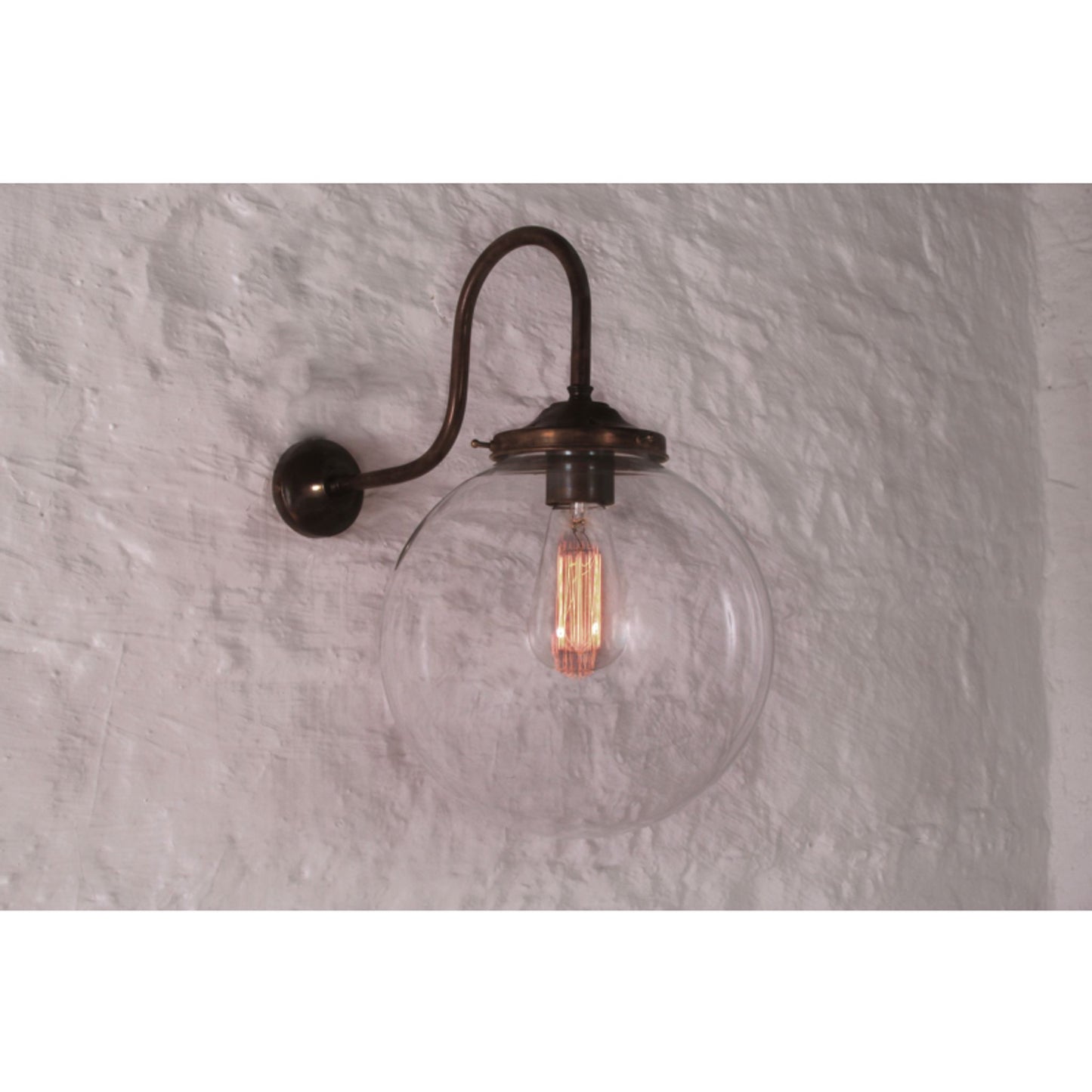 Riad Clear Globe Swan Neck Wall Light