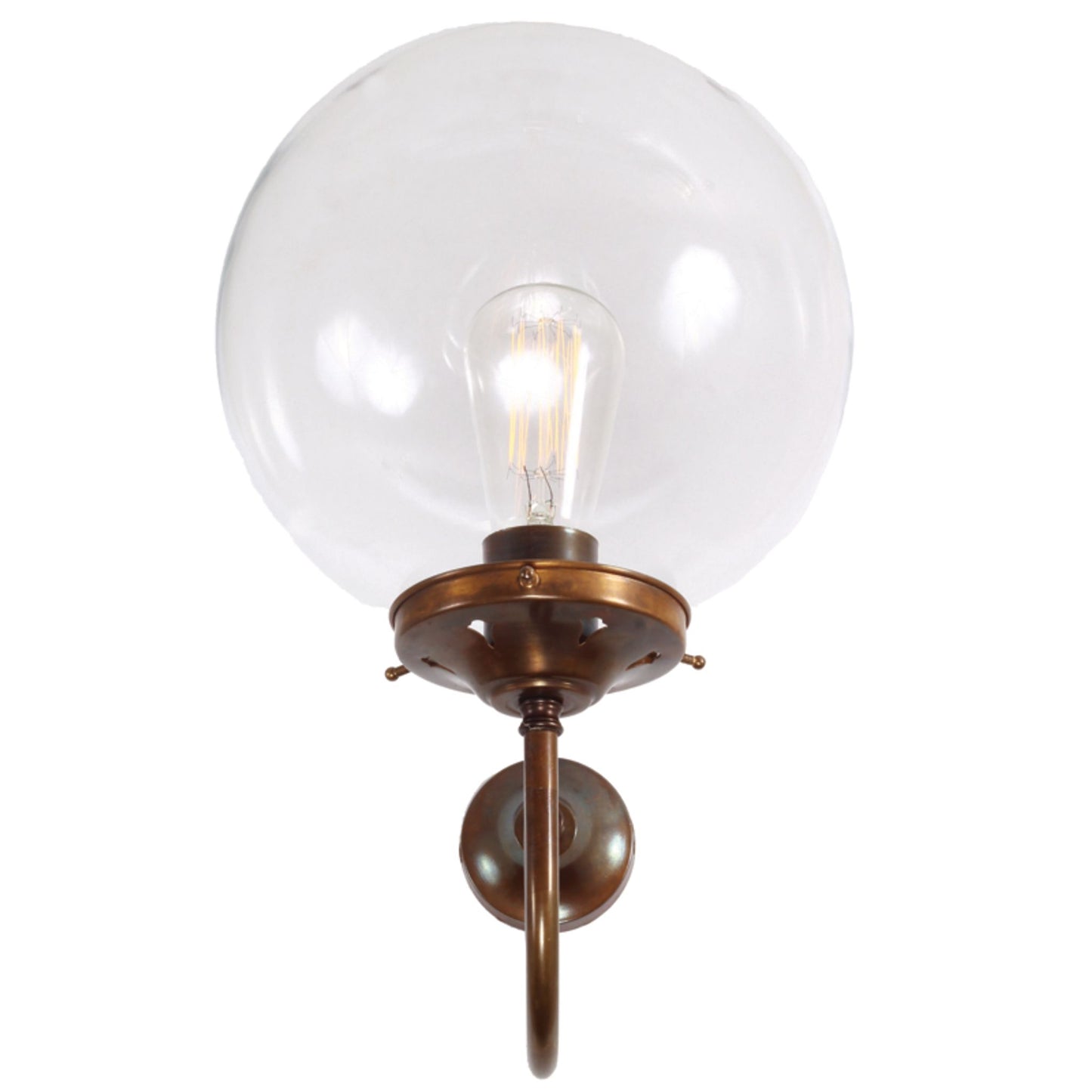 Riad Clear Globe Swan Neck Wall Light