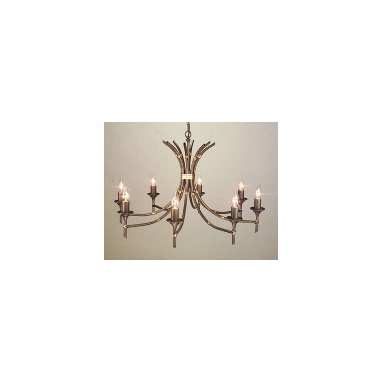 Bamboo 8-Light Chandelier Bronze Patina