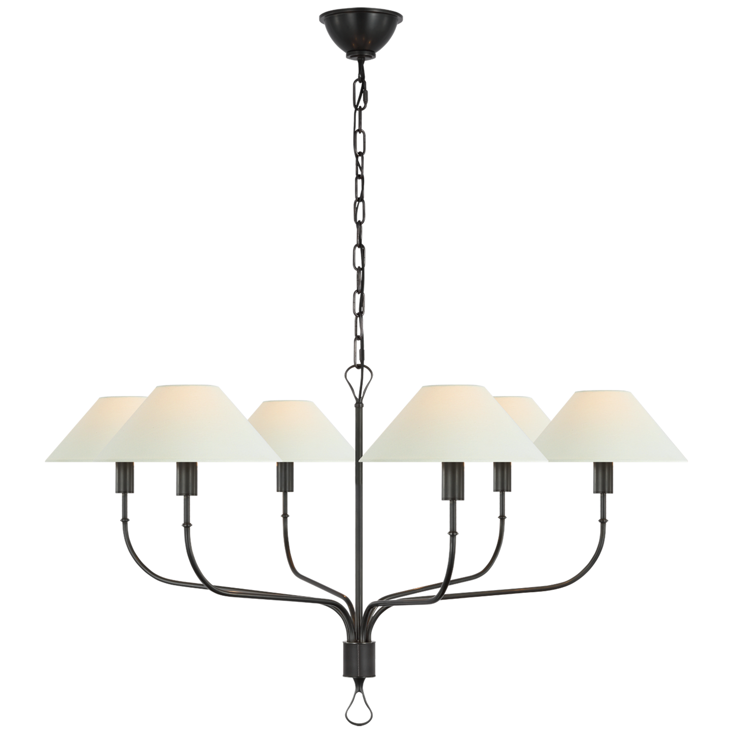 Griffin Extra Large Tail Chandelier with Linen Shade