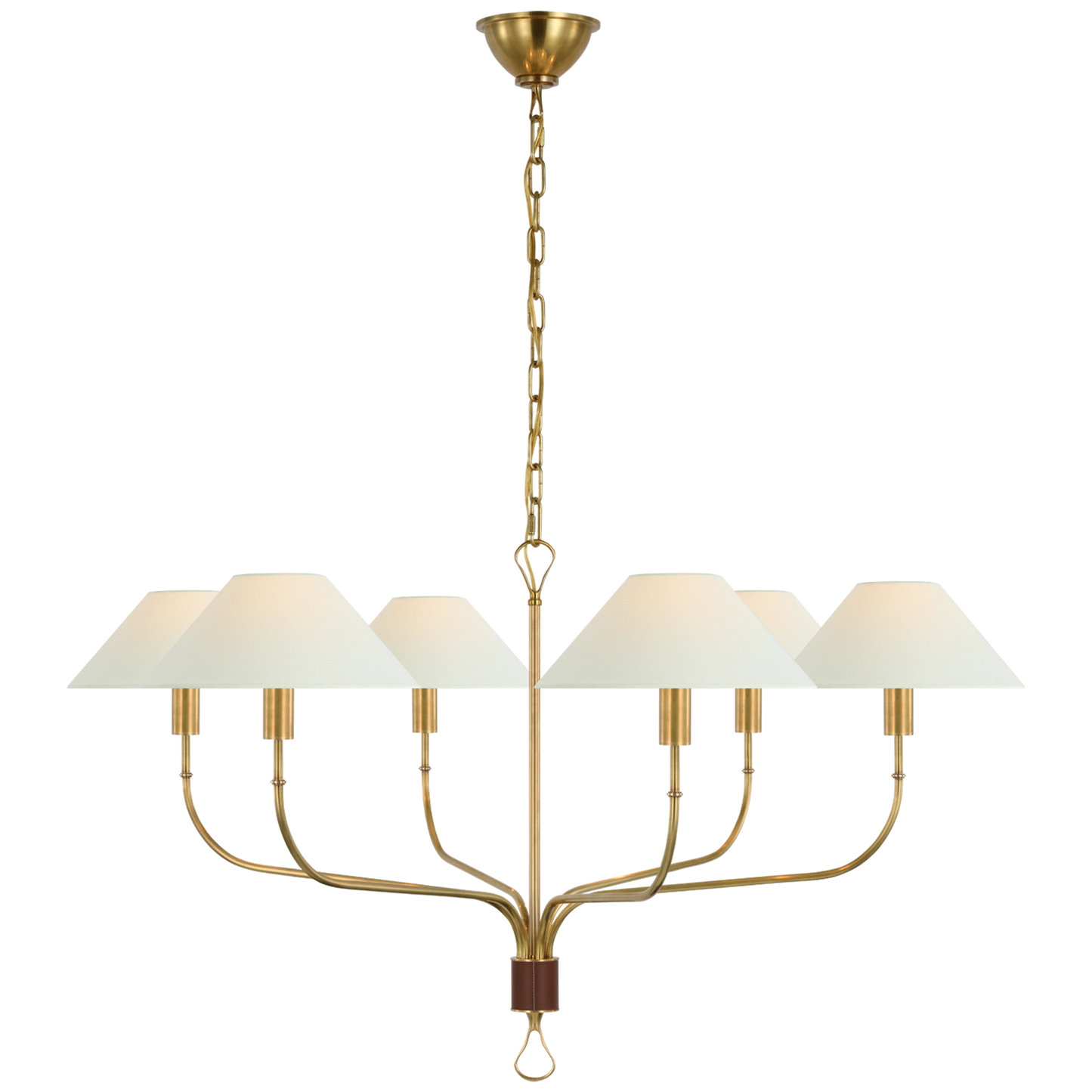 Griffin Extra Large Tail Chandelier with Linen Shade