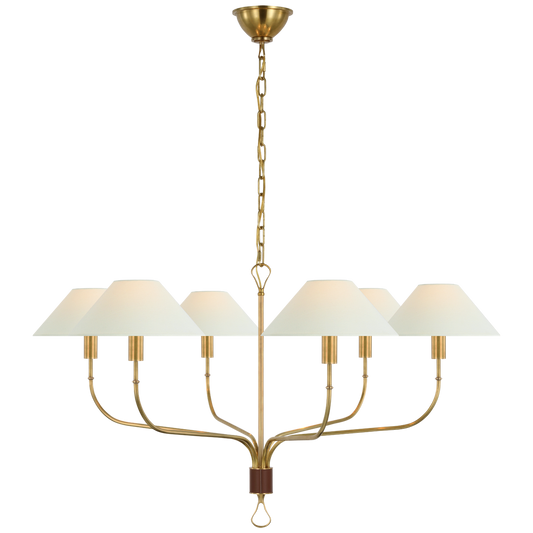 Griffin Extra Large Tail Chandelier with Linen Shade