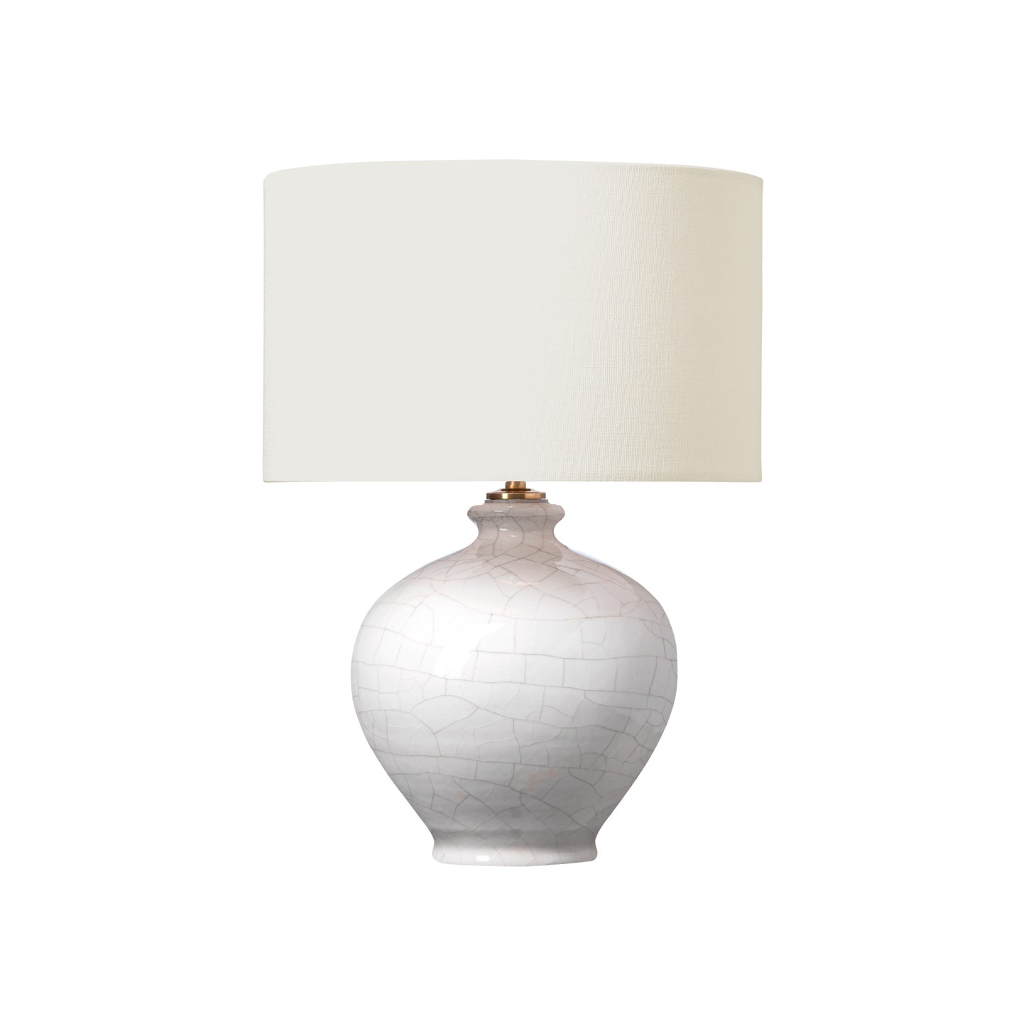 Gaios 13" Cordless Accent Lamp in Crackled Ivory with Linen Shade