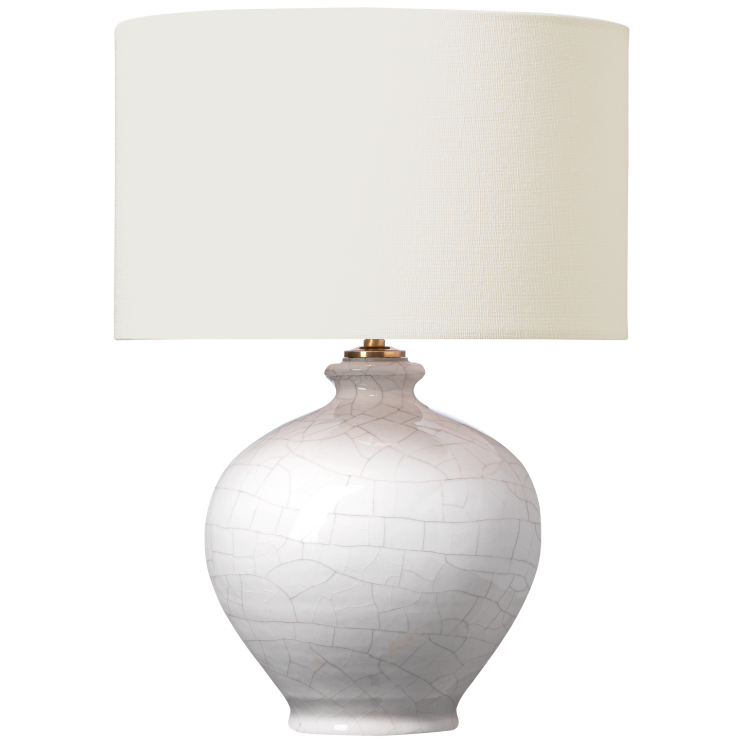 Gaios 13" Cordless Accent Lamp in Crackled Ivory with Linen Shade