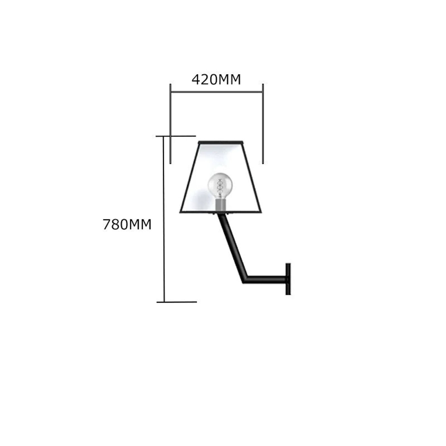 Contemporary wall light with angled bracket 0.78m