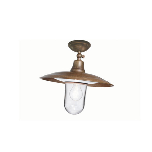 Barchessa Outdoor Ceiling Light in Antique Brass and Copper