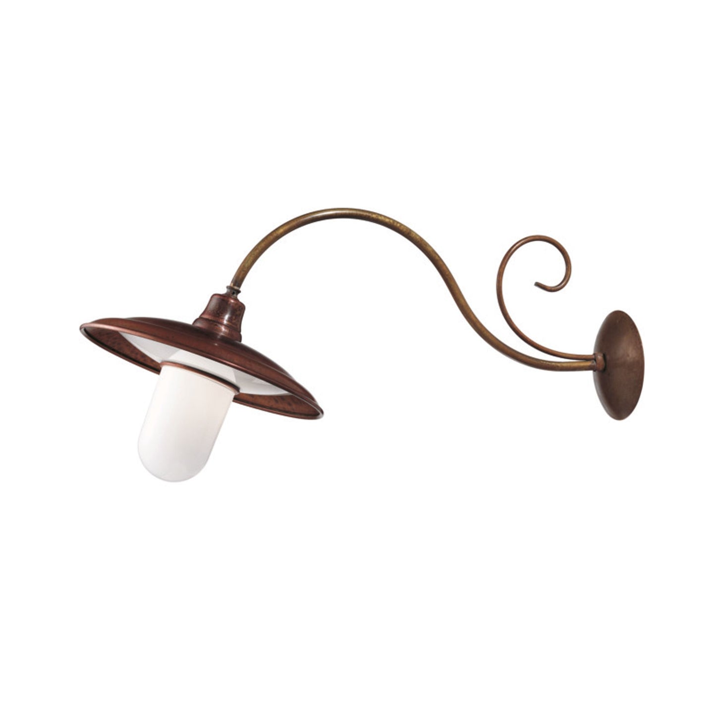 Barchessa Outdoor Wall Light in Antique Brass and Copper