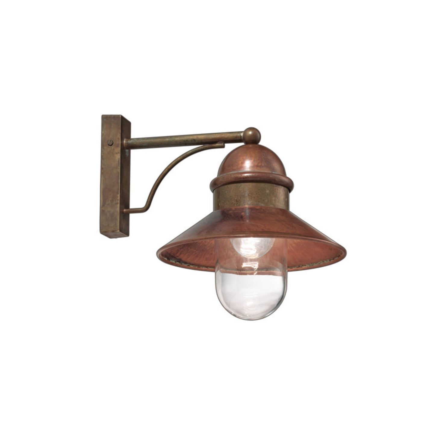 Borgo Outdoor Wall Light in Antique Brass and Antique Copper