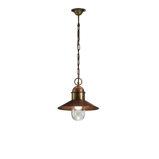 Borgo Outdoor Pendant in Antique Brass and Antique Copper