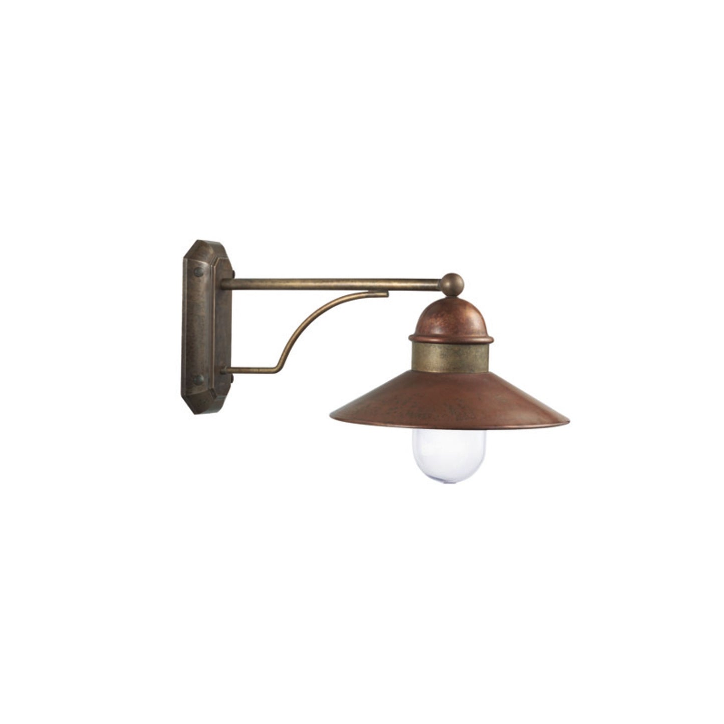 Borgo Outdoor Long Wall Light in Antique Brass and Antique Copper