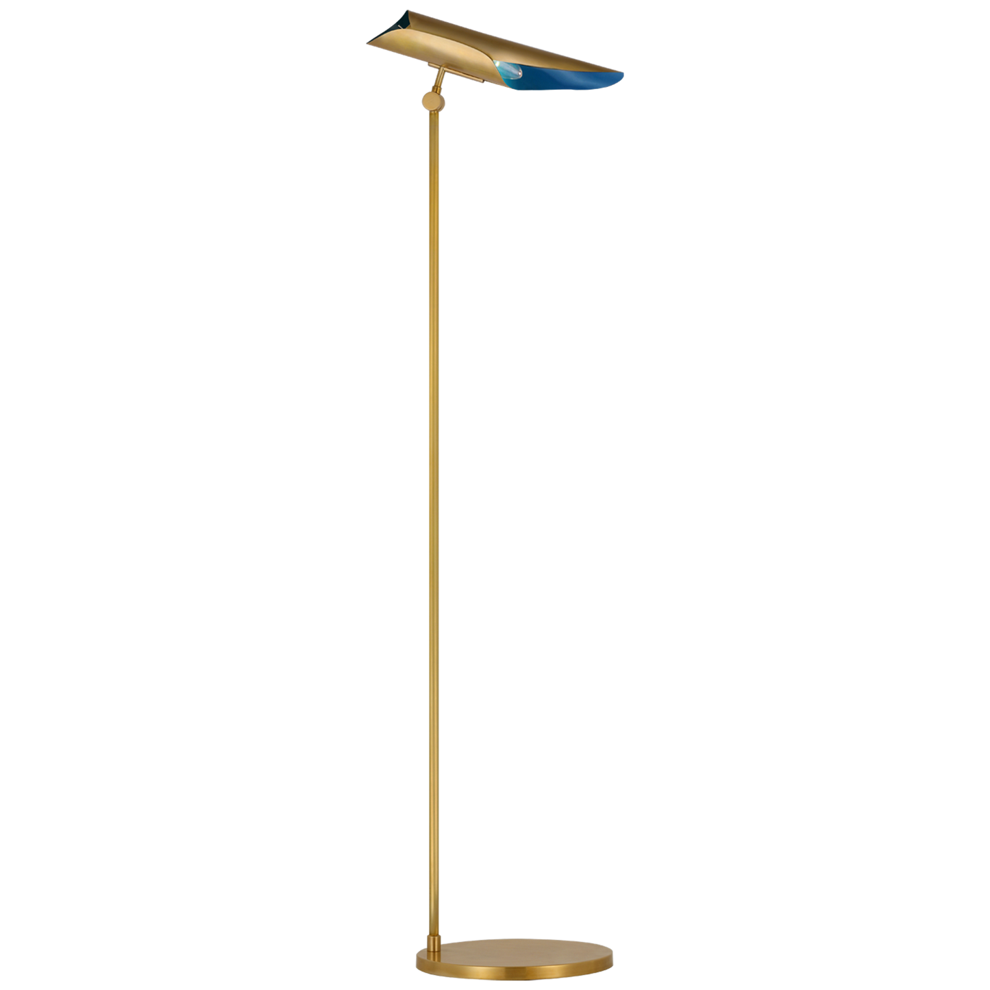 Flore Floor Lamp in Soft Brass and Riviera Blue