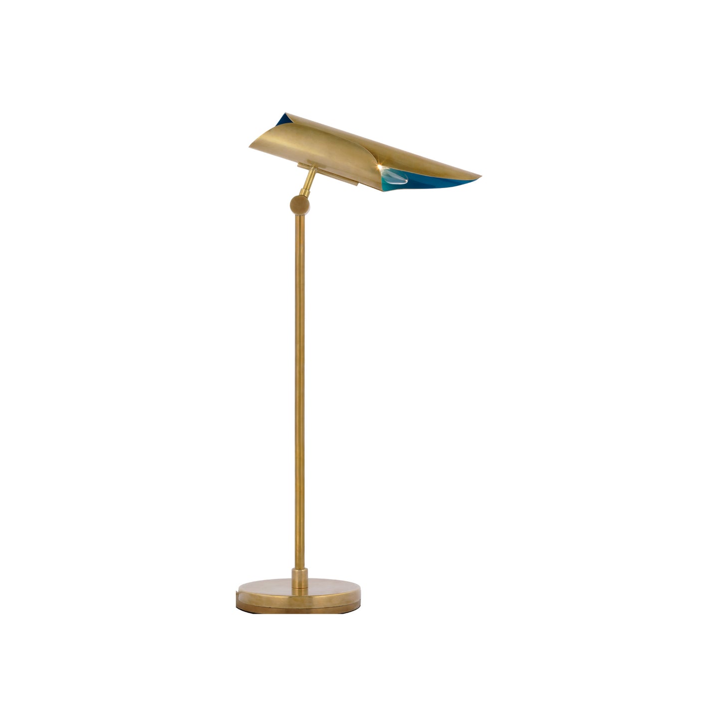 Flore Desk Lamp in Soft Brass and Riviera Blue