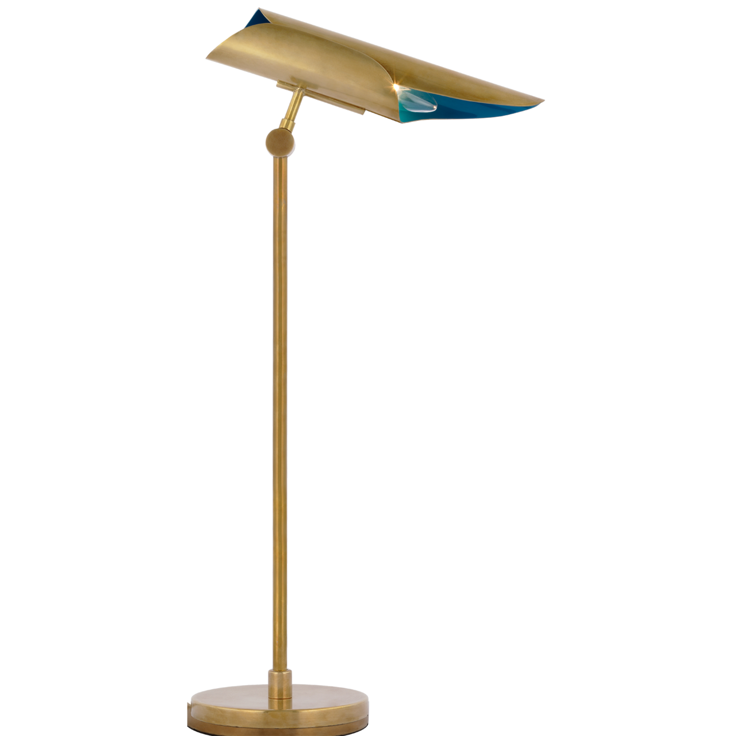 Flore Desk Lamp in Soft Brass and Riviera Blue