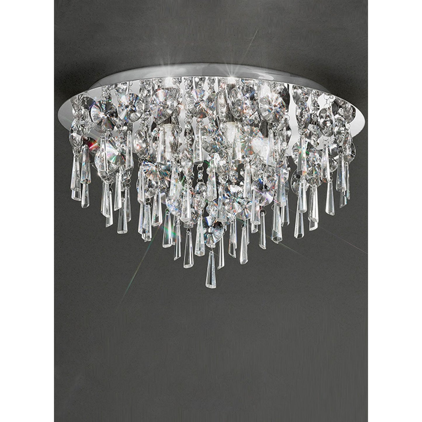 500mm Crystal Flush Mount IP44 in Chrome