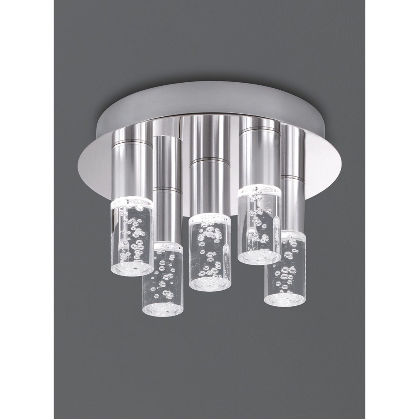 LED 5-Light Flush Mount IP44 in Chrome