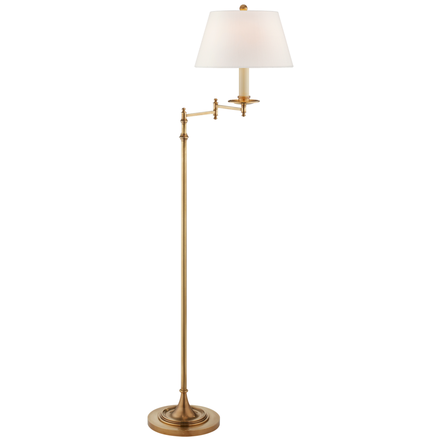 Dorchester Swing Arm Floor Lamp in Antique-Burnished Brass