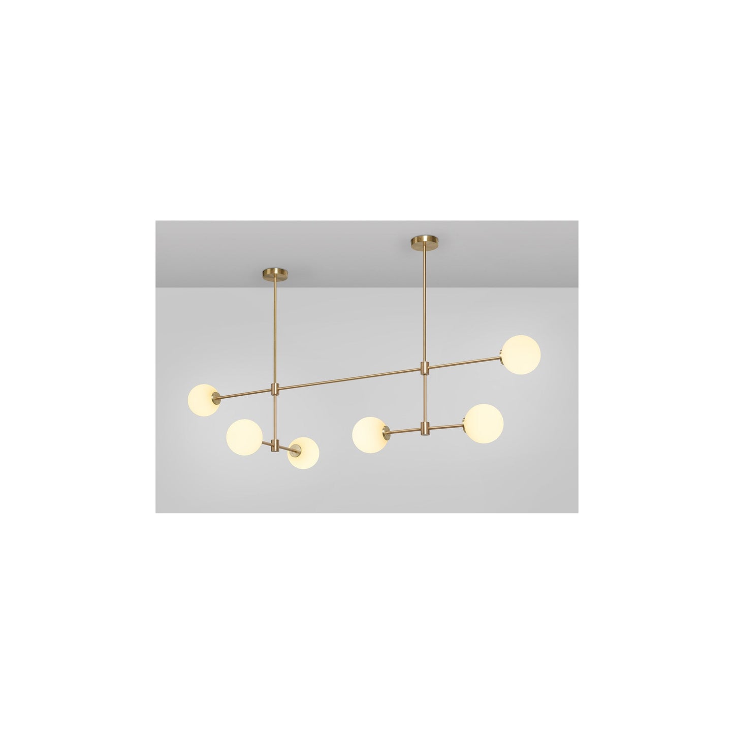 Trevi Multi-Arm 6 Pendant with Matt Opal Glass Shade