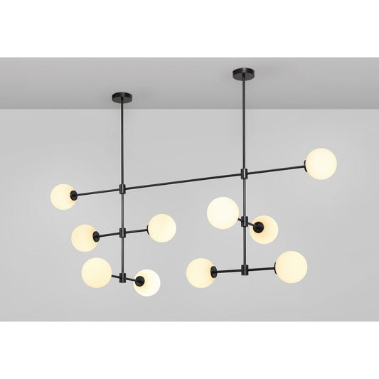 Trevi Multi-Arm 10 Pendant with Matt Opal Glass Shade