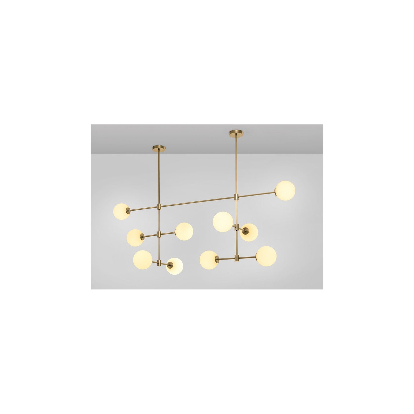 Trevi Multi-Arm 10 Pendant with Matt Opal Glass Shade