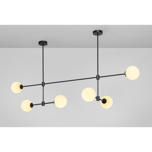 Trevi Multi-Arm 6 Pendant with Matt Opal Glass Shade