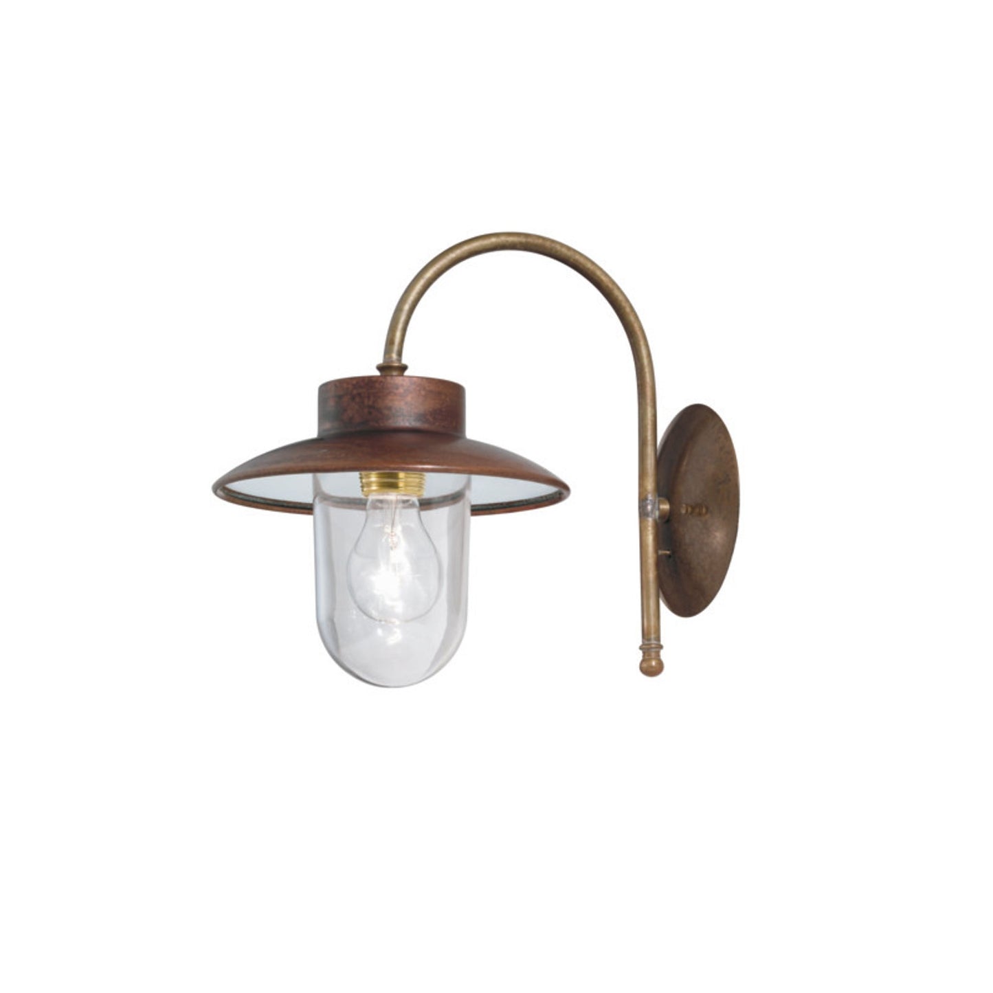 Calmaggiore Outdoor Wall Light in Antique Brass and Antique Copper