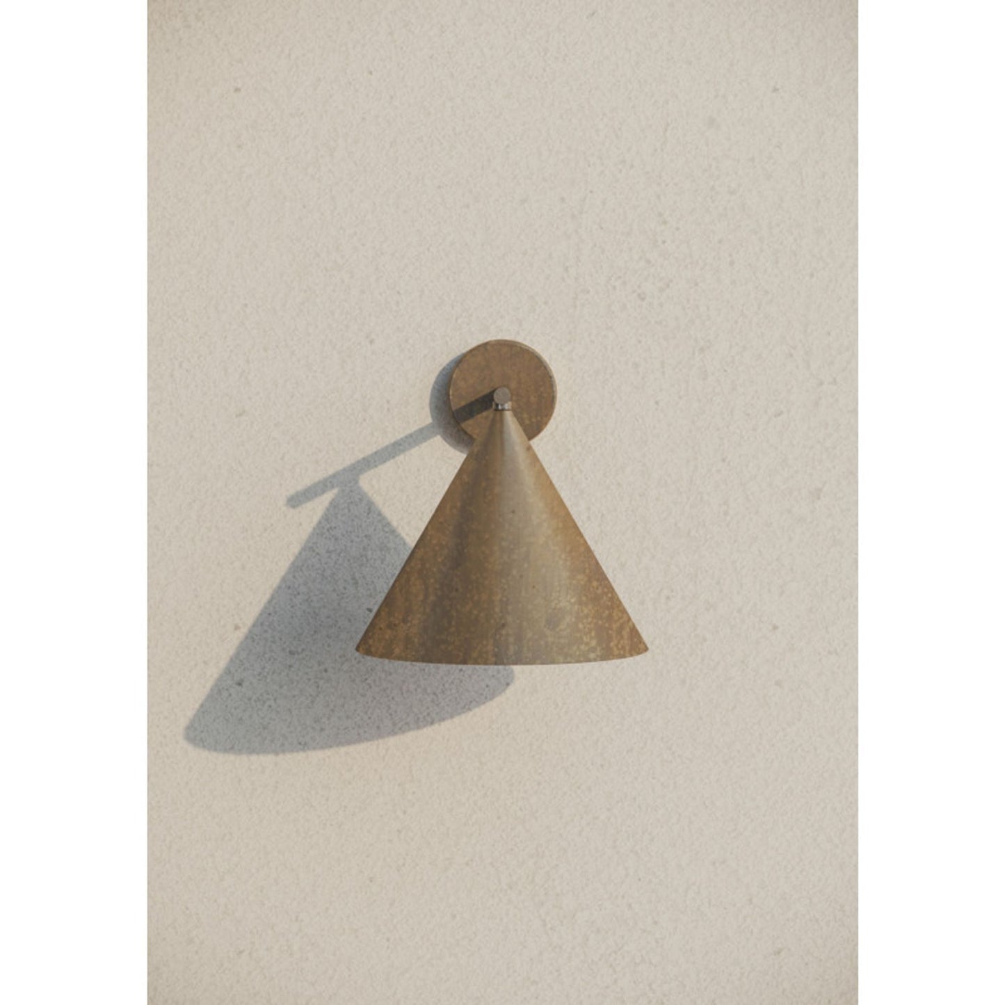 Cone Outdoor Wall Light in Antique Brass