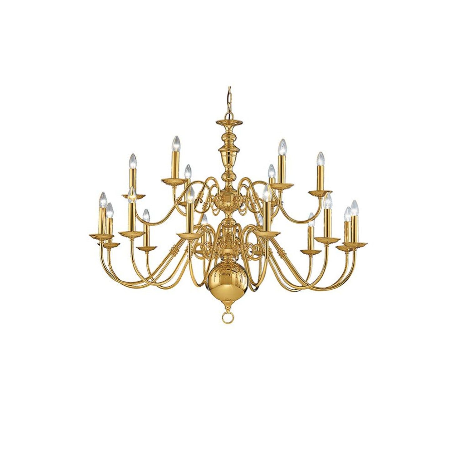 Robus 18-Light Chandelier in Polished Brass