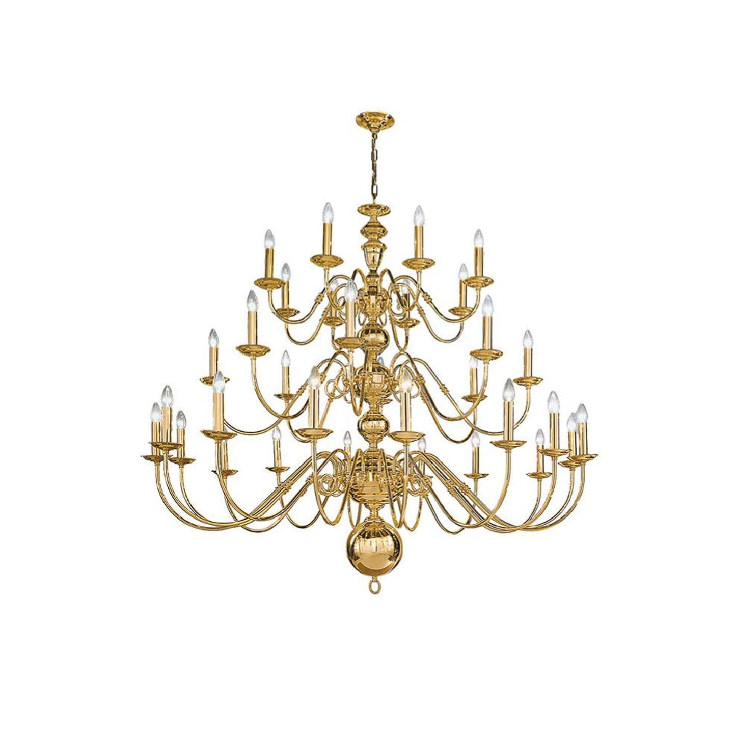 Robus 32-Light Chandelier in Polished Brass